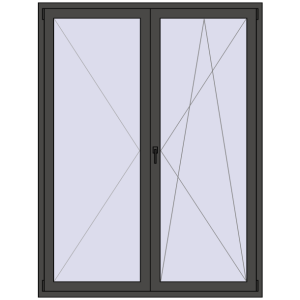 In den Warenkorb Balkontüren 1600x2100 mm BALCONY DOOR REHAU EURO 70 BASALT_GREY beidseitig