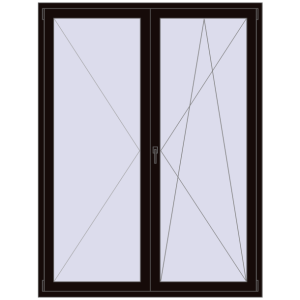 In den Warenkorb Balkontüren 1600x2100 mm BALCONY DOOR REHAU EURO 70 BLACK_BROWN beidseitig