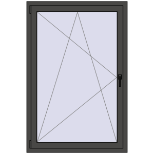 In den Warenkorb Kipp und Drehfenster 1000x1500 mm KORSA OPTIMUM REHAU EURO 70 BASALT_GREY beidseitig