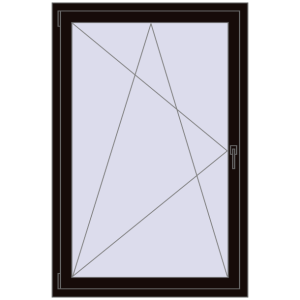 In den Warenkorb Kipp und Drehfenster 1000x1500 mm KORSA OPTIMUM REHAU EURO 70 BLACK_BROWN beidseitig