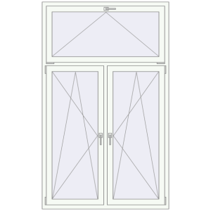 In den Warenkorb Kipp und Drehfenster 1280x2090 mm KORSA ALU LIGHT A RAL 9016 Traffic white beidseitig