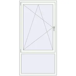 In den Warenkorb Kipp und Drehfenster 1000x2000 mm KORSA ALU LIGHT A RAL 9016 Traffic white beidseitig