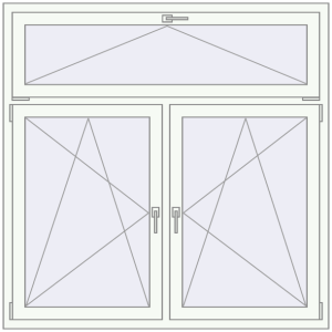 In den Warenkorb Kipp und Drehfenster 1500x1500 mm KORSA OPTIMUM REHAU EURO 70 RAL 9016 Traffic white beidseitig