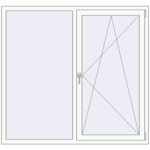 In den Warenkorb Kipp und Drehfenster 1600x1500 mm KORSA OPTIMUM REHAU EURO 70 RAL 9016 Traffic white beidseitig