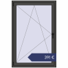 Preisgestaltung Kipp und Drehfenster 1000x1500 mm KORSA OPTIMUM REHAU EURO 70 BASALT_GREY beidseitig. Preis: 390,84 €