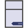 Preisgestaltung Kipp und Drehfenster 1000x1500 mm KORSA REHAU BRILLANT DESIGN BASALT_GREY beidseitig. Preis: 323,91 €