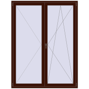 Balkontüren 1600x2100 mm BALCONY DOOR REHAU EURO 70 BLACK_CHERRY beidseitig