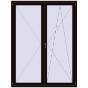Balkontüren 1600x2100 mm BALCONY DOOR REHAU EURO 70 BLACK_BROWN beidseitig