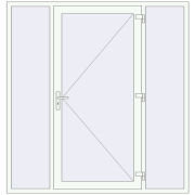 Haustüren 2000x2100 mm DOOR KORSA OPTIMUM REHAU BRILLANT RAL 9016 Traffic white beidseitig