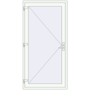 Haustüren 1100x2100 mm DOOR KORSA BASE REHAU EURO 60 RAL 9016 Traffic white beidseitig