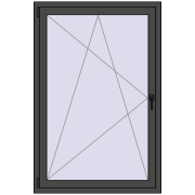 KORSA OPTIMUM REHAU EURO 70 1000x1500 mm BASALT_GREY beidseitig