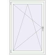 Kipp und Drehfenster 1000x1500 mm KORSA OPTIMUM REHAU EURO 70 RAL 9016 Traffic white beidseitig