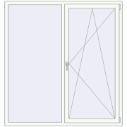 Kipp und Drehfenster 1650x1750 mm KORSA OPTIMUM REHAU EURO 70 RAL 9016 Traffic white beidseitig