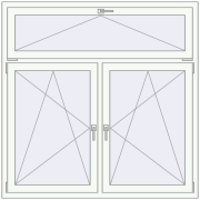 KORSA OPTIMUM REHAU EURO 70 1500x1500 mm RAL 9016 Traffic white beidseitig
