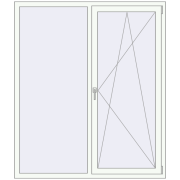 Kipp und Drehfenster 1500x1750 mm KORSA OPTIMUM REHAU EURO 70 RAL 9016 Traffic white beidseitig