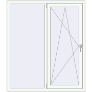 Kipp und Drehfenster 1300x1500 mm KORSA OPTIMUM REHAU EURO 70 RAL 9016 Traffic white beidseitig