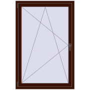 Kipp und Drehfenster 1000x1500 mm KORSA OPTIMUM REHAU EURO 70 BLACK_CHERRY beidseitig