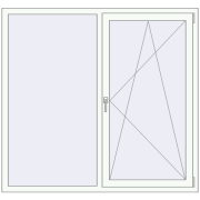 KORSA OPTIMUM REHAU EURO 70 1600x1500 mm RAL 9016 Traffic white beidseitig